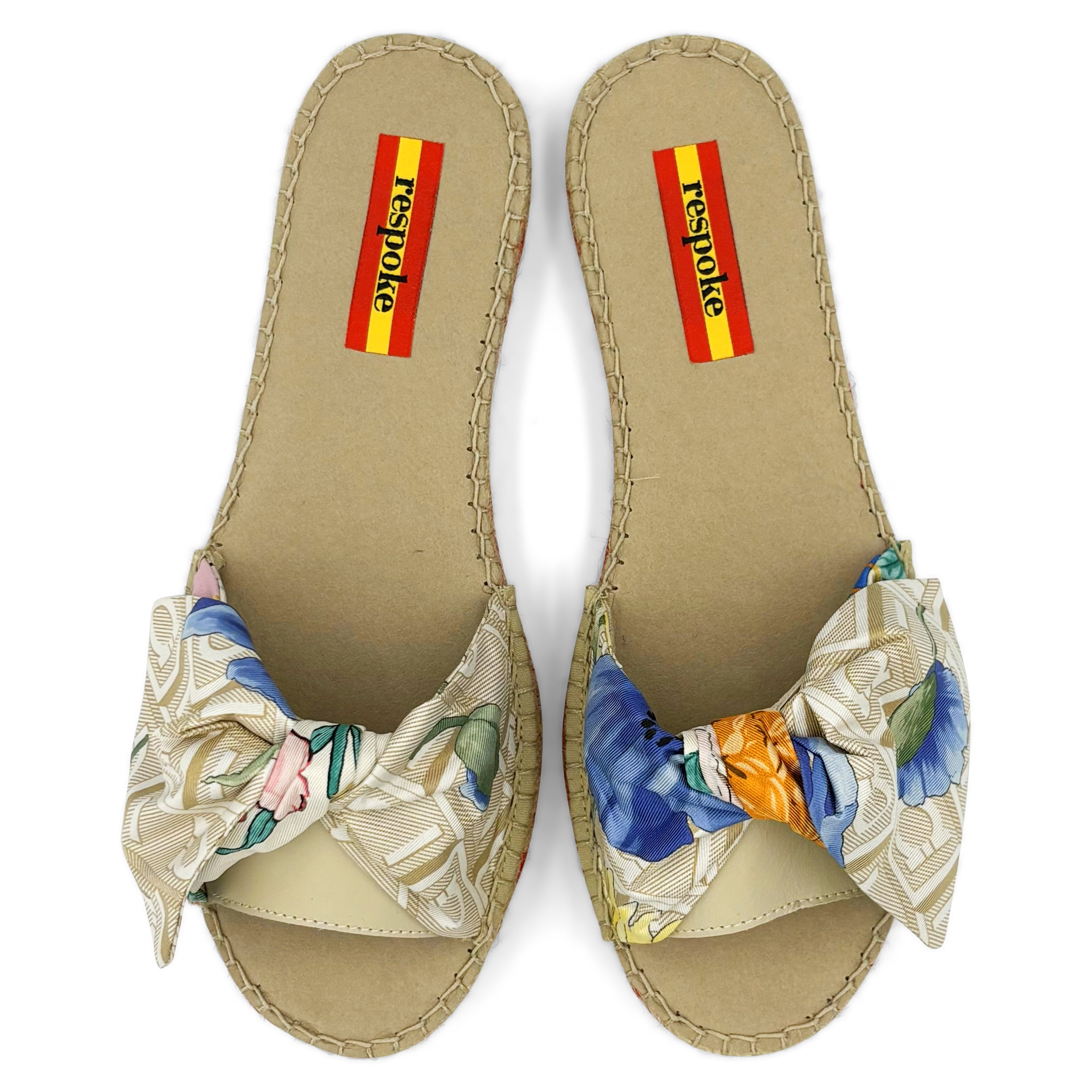 ROSAE FRAMMENTO Cream Bow Slide Espadrilles