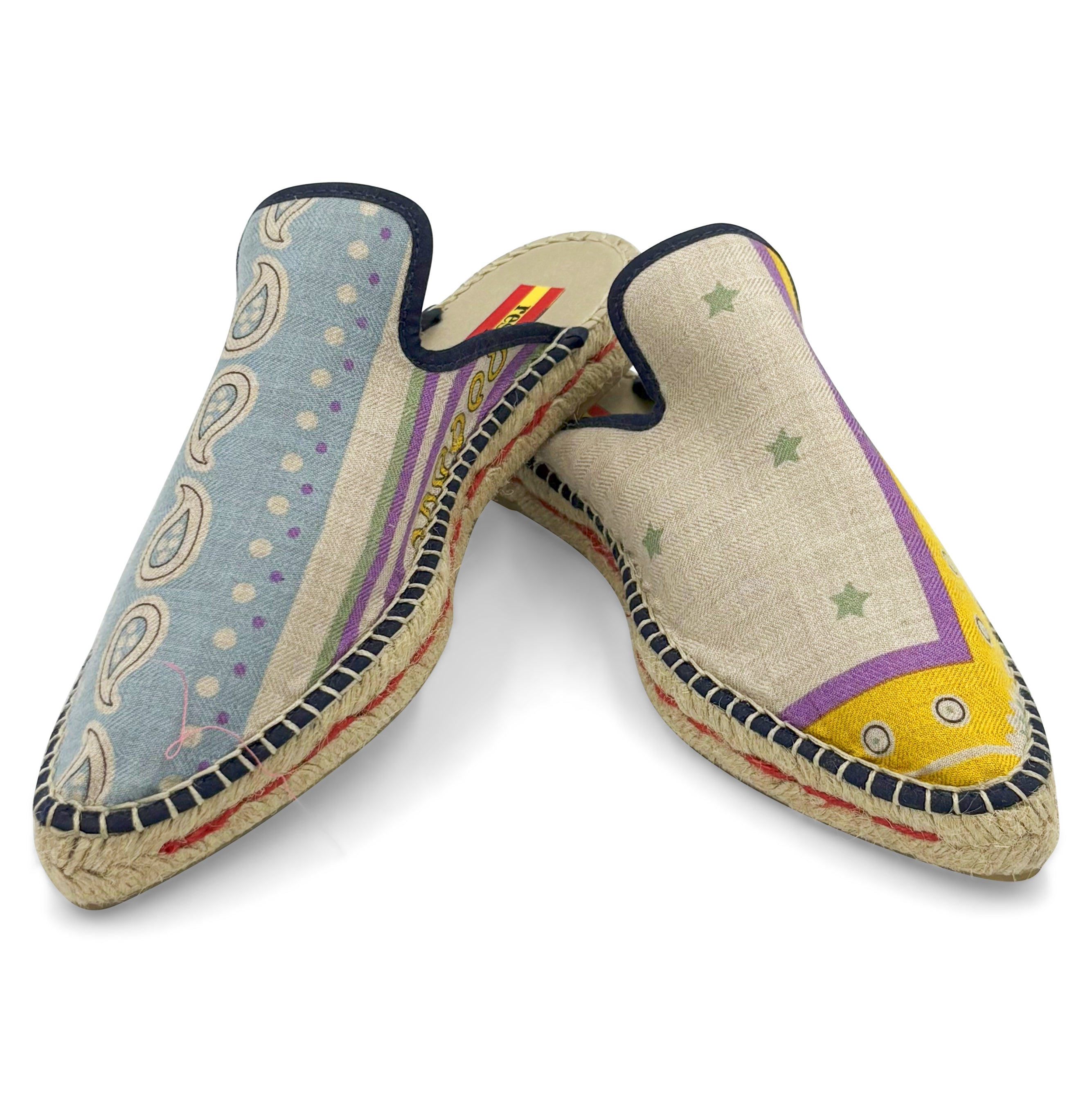 SELLE Green Silk/Cashmere Cocktail Mule Espadrilles