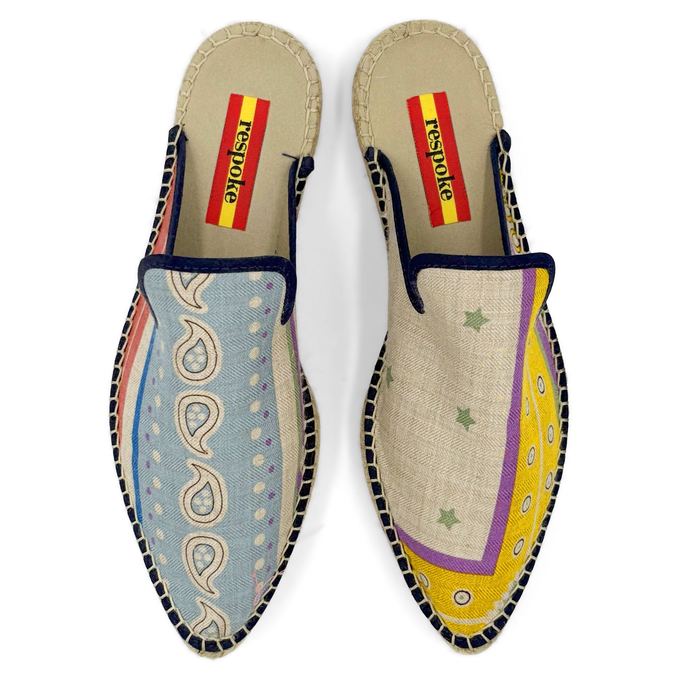 SELLE Green Silk/Cashmere Cocktail Mule Espadrilles