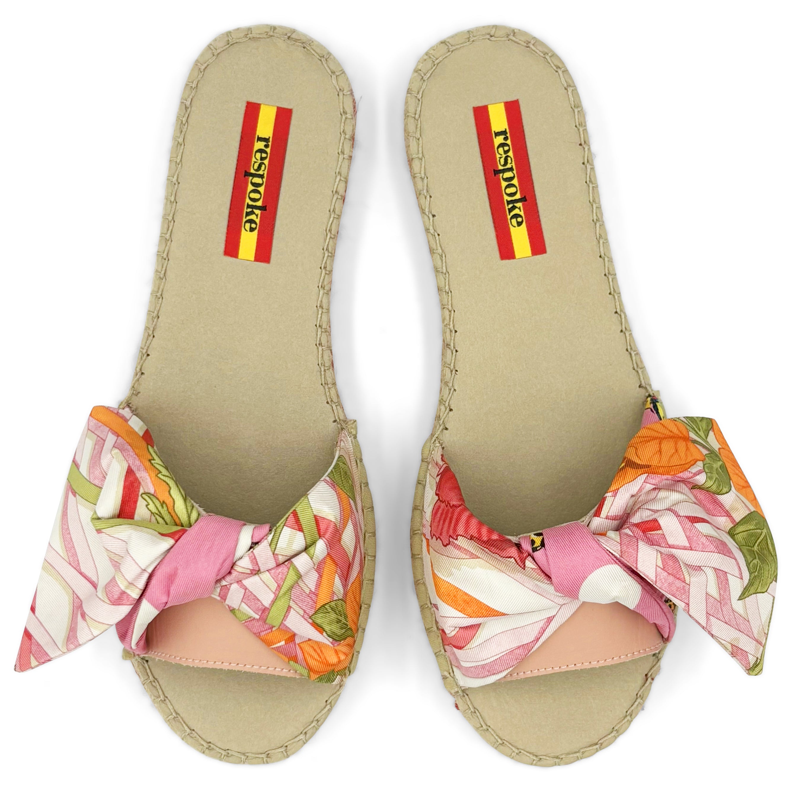 VERO FARFANELLA Pink Bow Slide Espadrilles