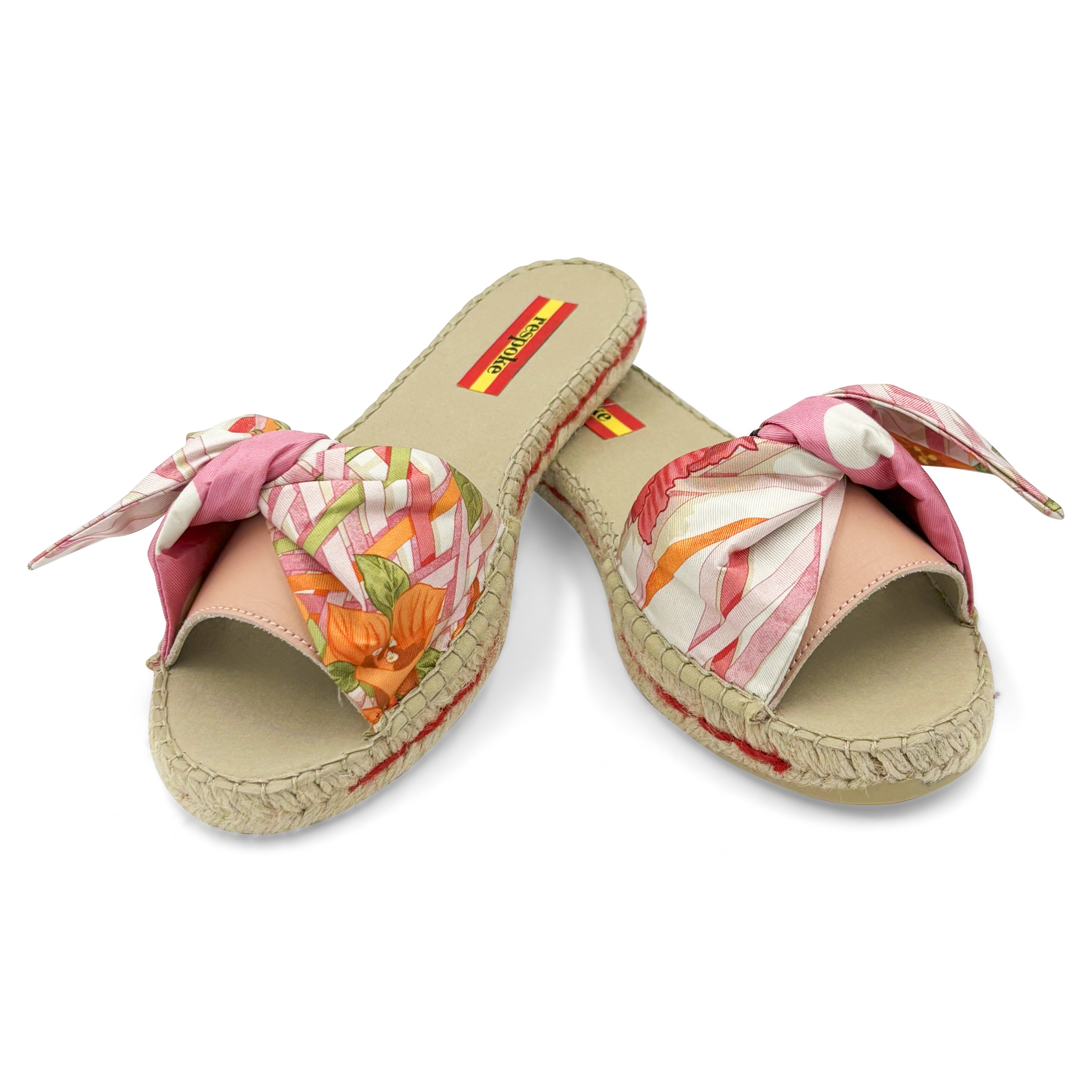 VERO FARFANELLA Pink Bow Slide Espadrilles