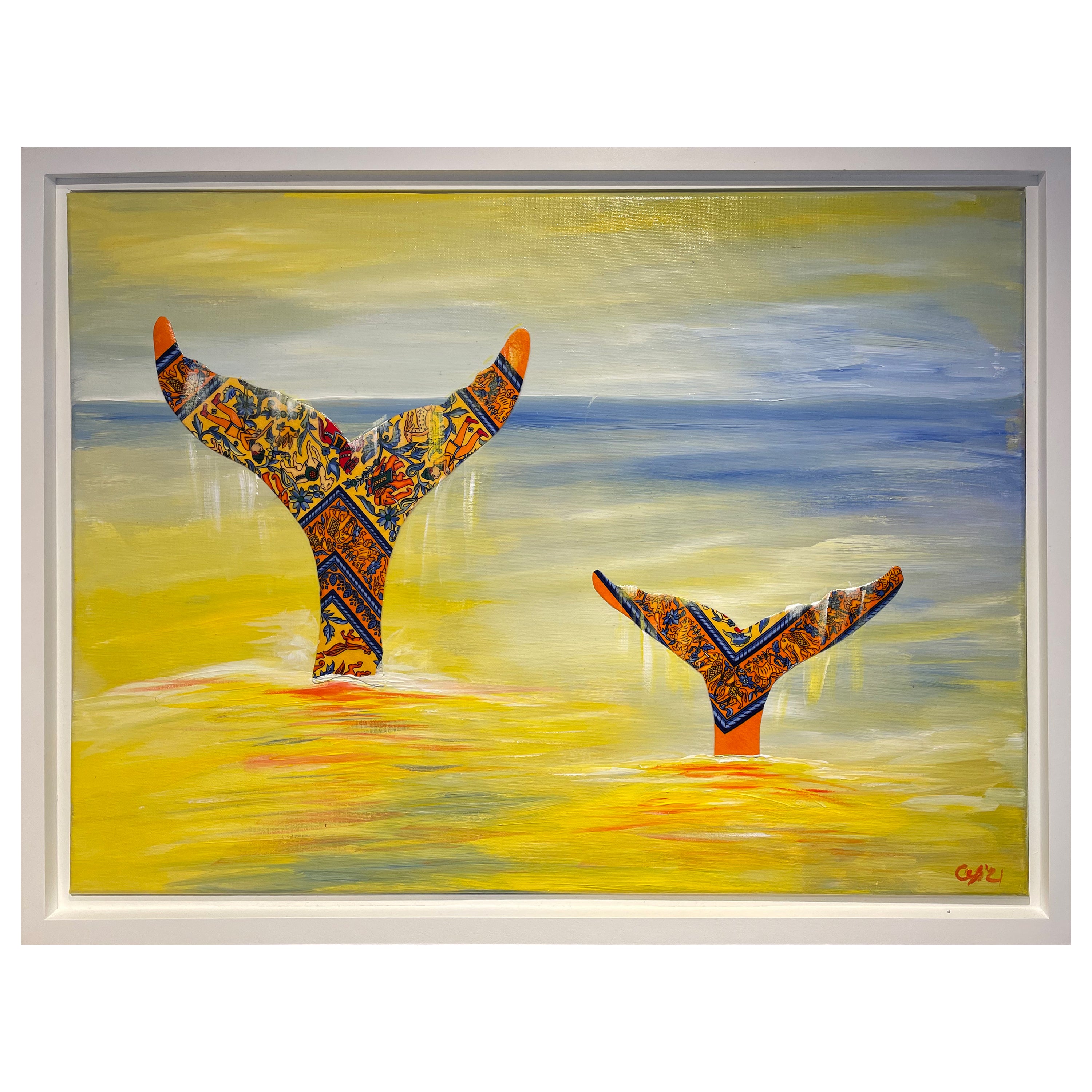 "Whale Tales" Collage - 20x16 Framed