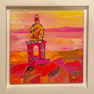 "St Tropez Bell Tower" Collage - 8x8 Framed