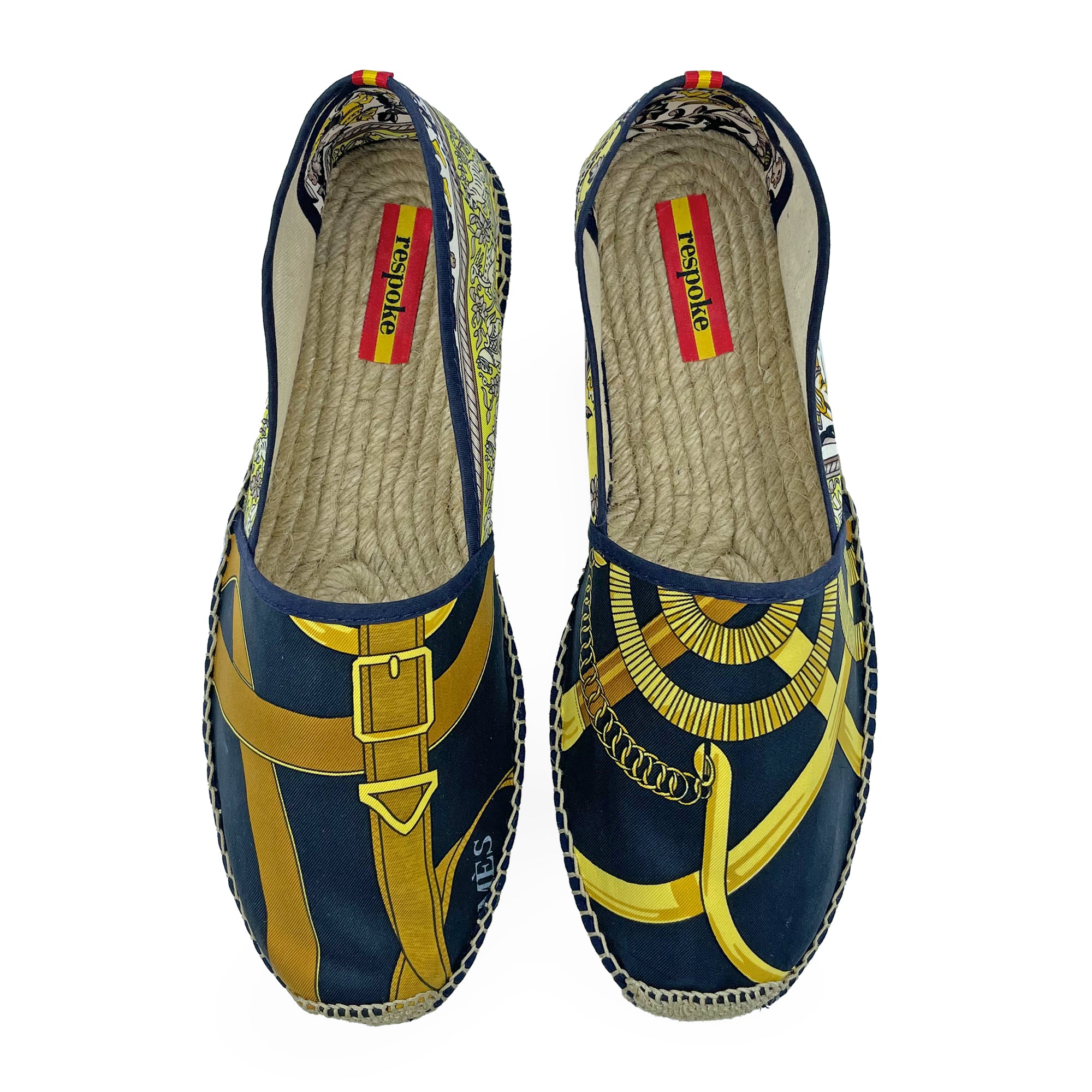 EPERON CHASSE Navy/Gold Espadrilles